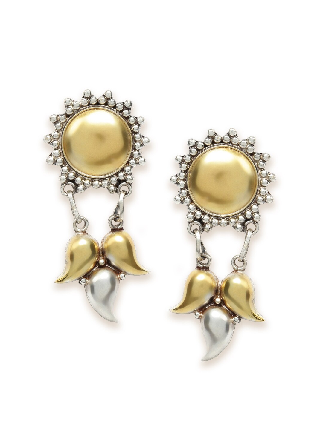 

Fabindia Gold-Toned And Silver-Toned Contemporary Drop Earrings