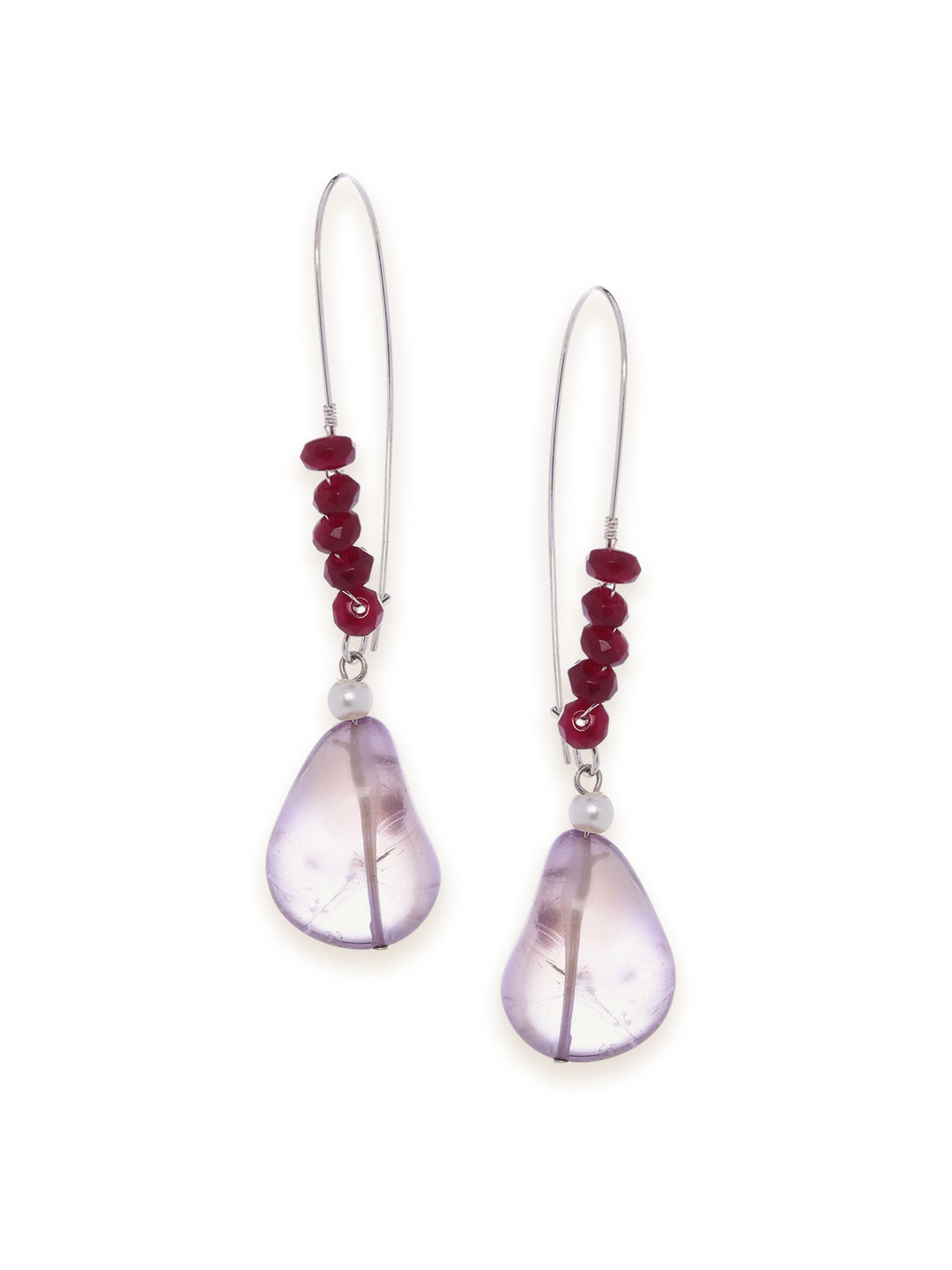 

Fabindia Silver-Toned Contemporary Drop Earrings