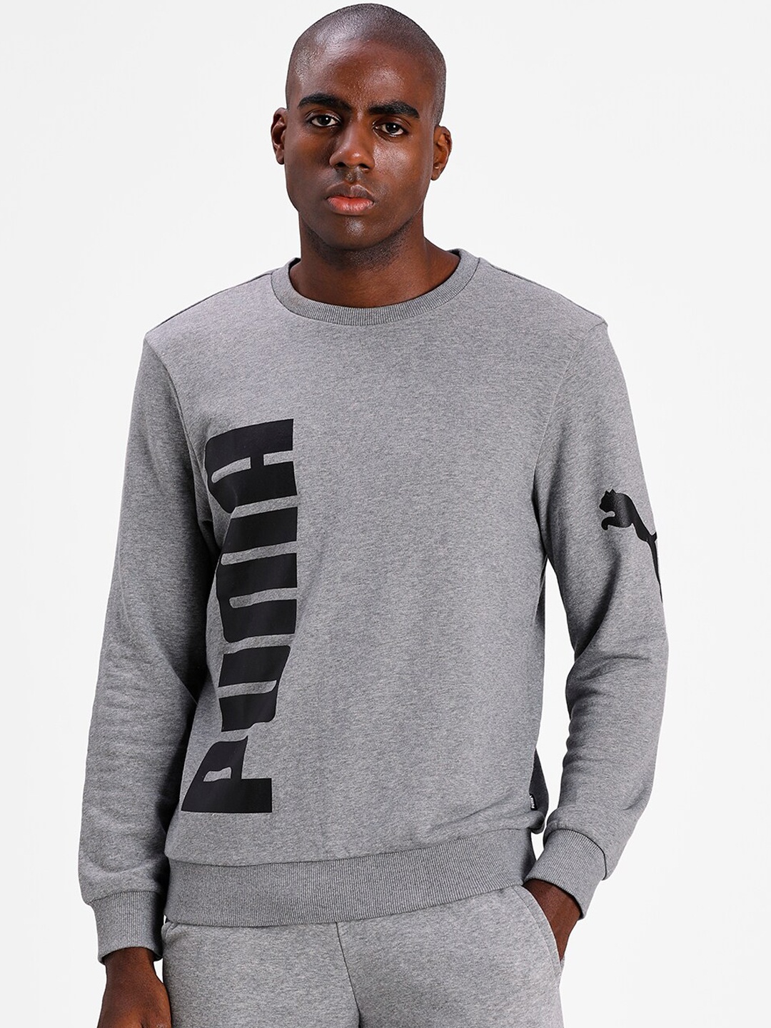 

Puma Men Grey Printed Sweatshirt