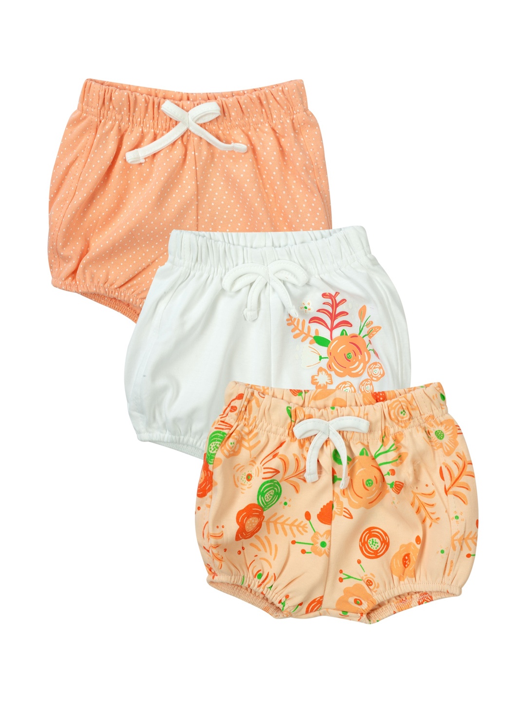 MeeMee Pack of 3 Girls Printed Mid-Rise Regular Shorts, Multi