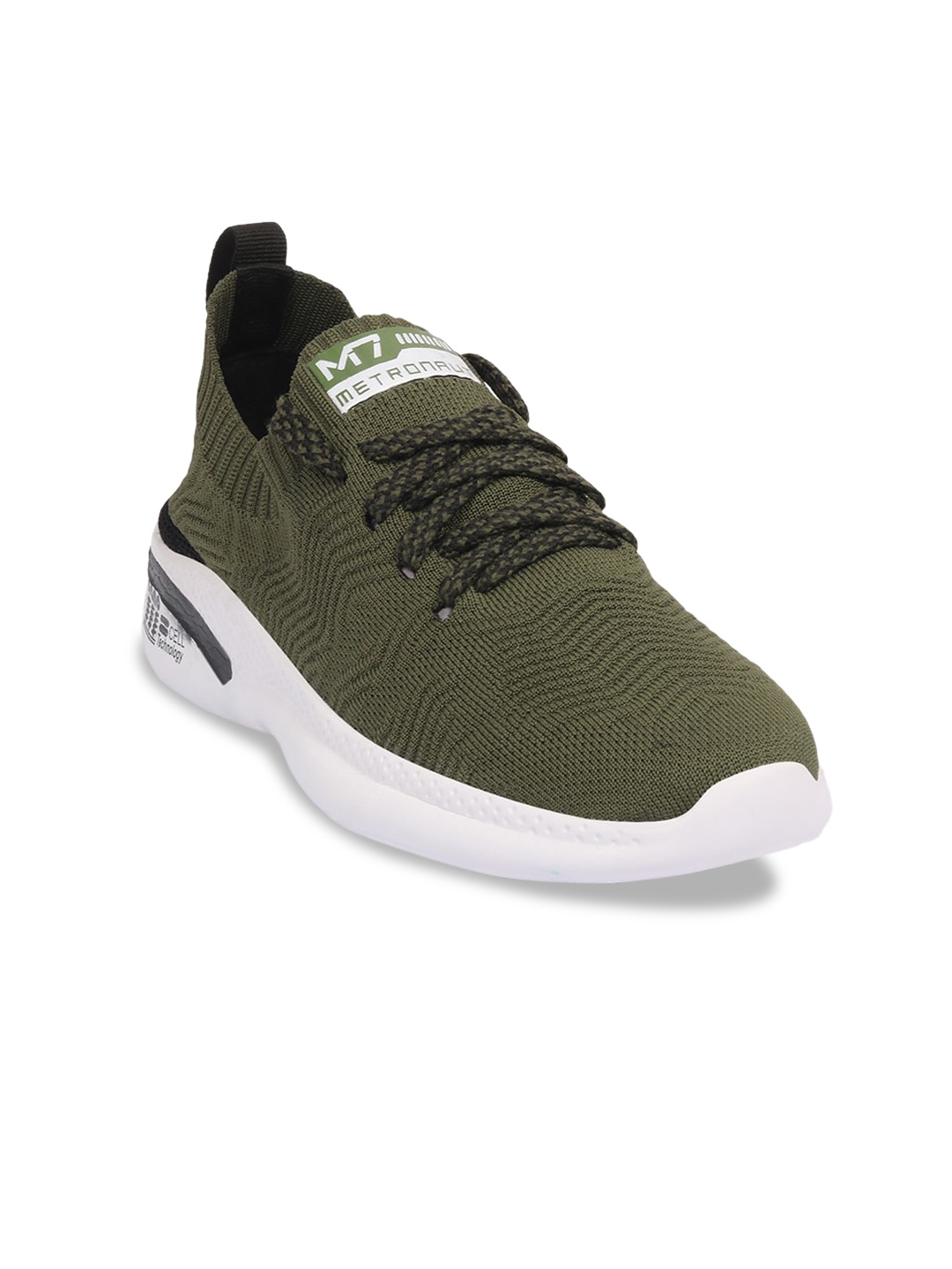 

M7 by Metro ut Men Olive Green Woven Design Sneakers