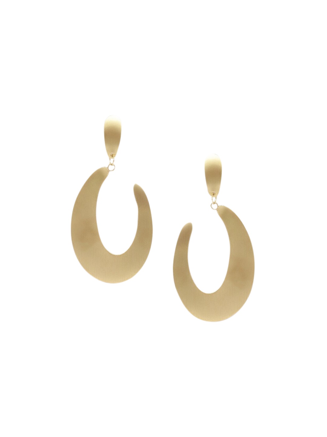

Fabindia Gold-Toned Crescent Shaped Drop Earrings
