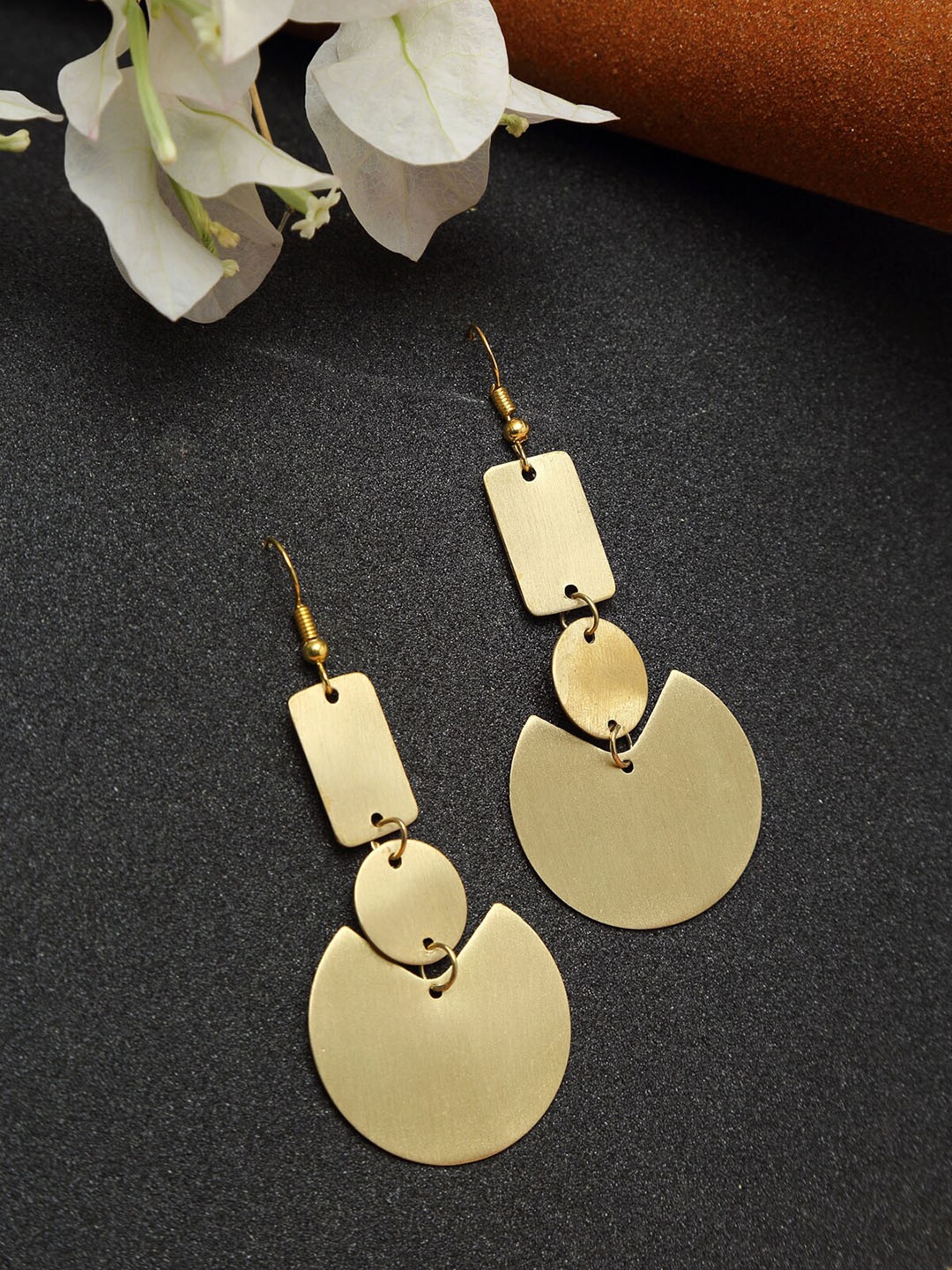 Madame Gold-Toned Geometric Drop Earrings