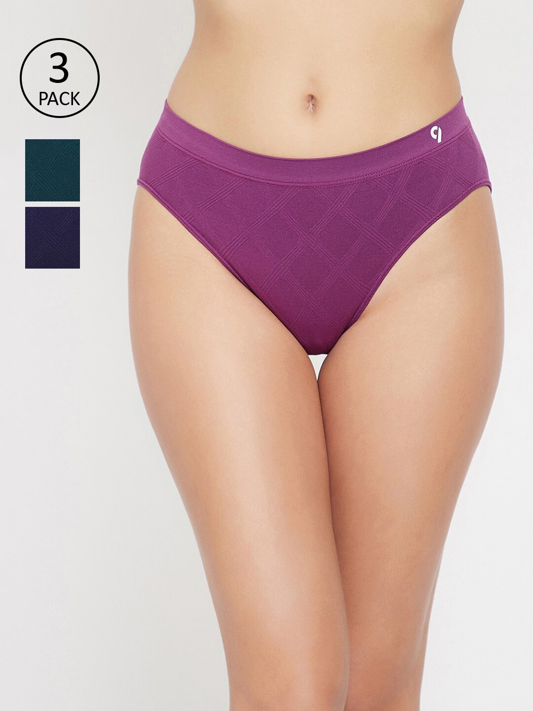 

C9 AIRWEAR Women Seamless Pack Of 3 Assorted Basic Briefs