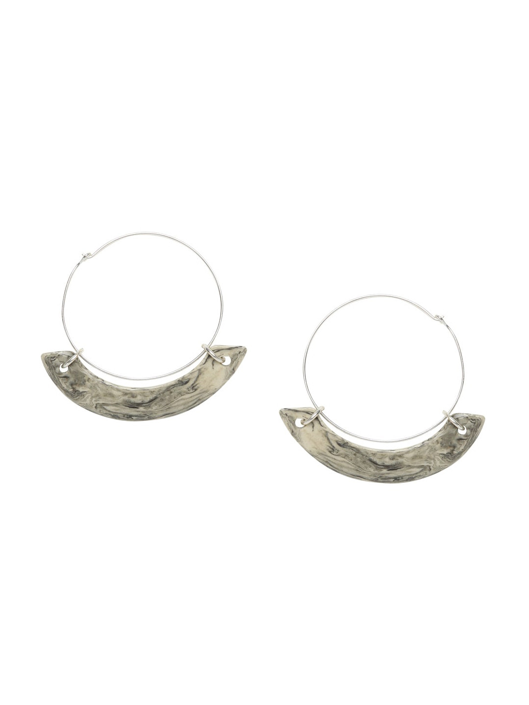 

Fabindia Silver-Toned Contemporary Hoop Earrings