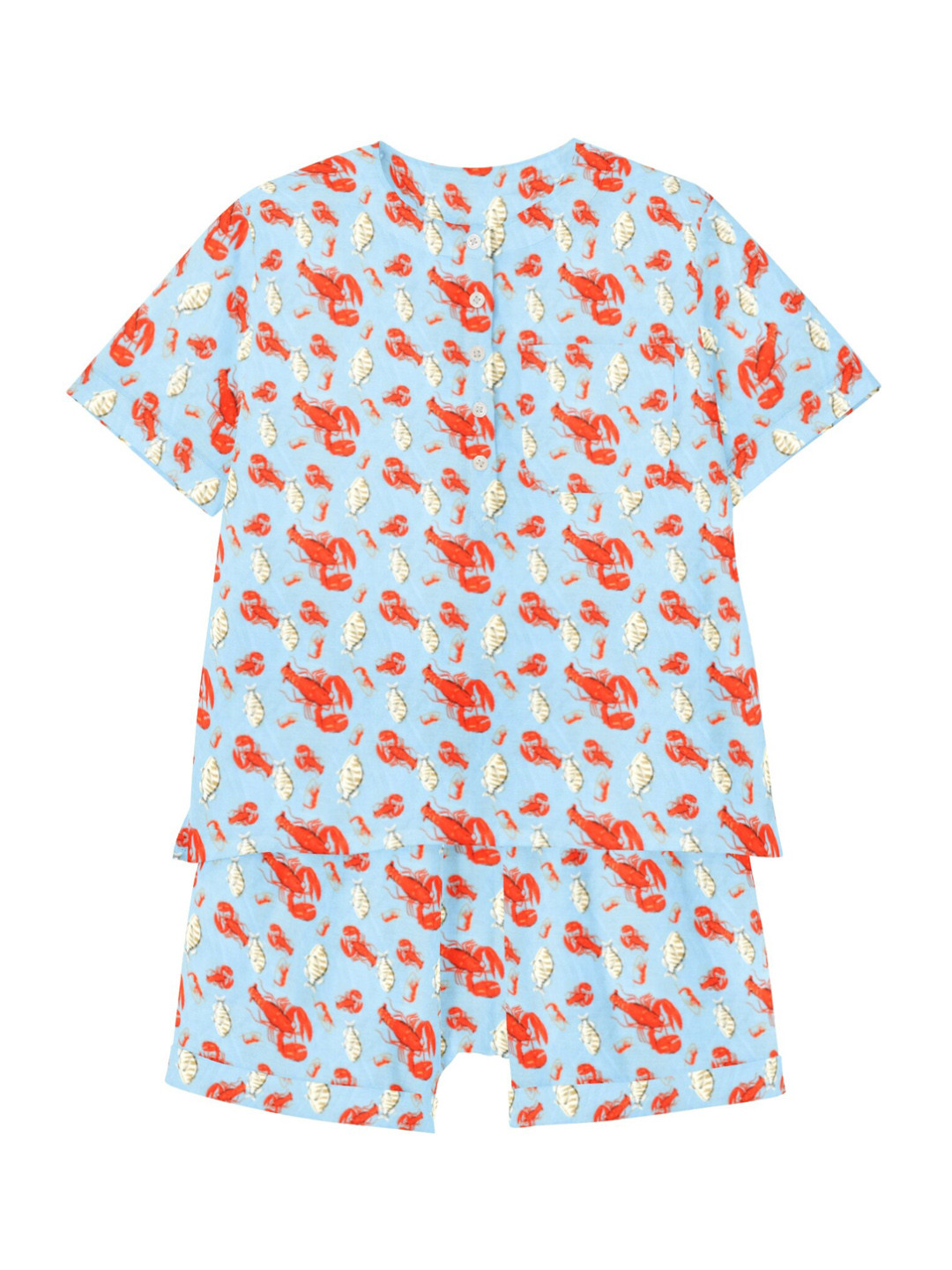 

THE BABY ATELIER Unisex Kids Turquoise Blue & Red Printed Night suit
