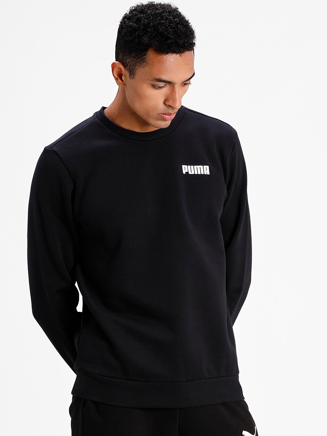 

Puma Men Black Printed ESS Crew Sweatshirt