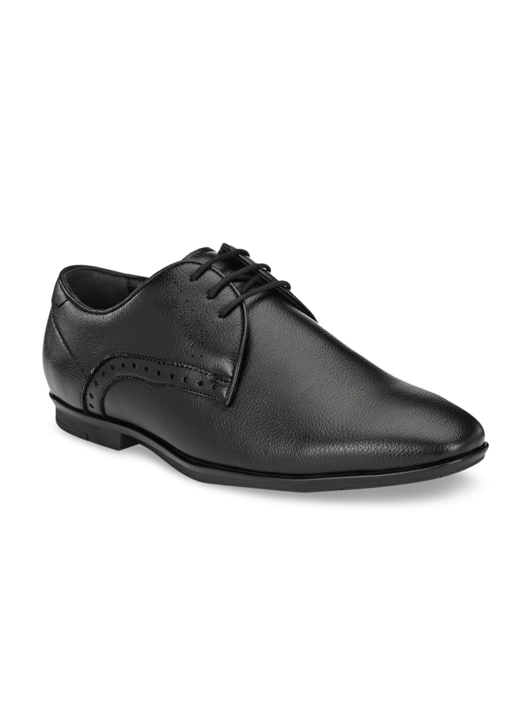 

Hitz Men Black Textured Formal Derbys