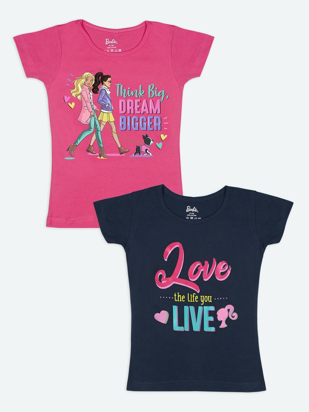 

Barbie Girls Multicoloured Typography 2 Printed T-shirt, Multi