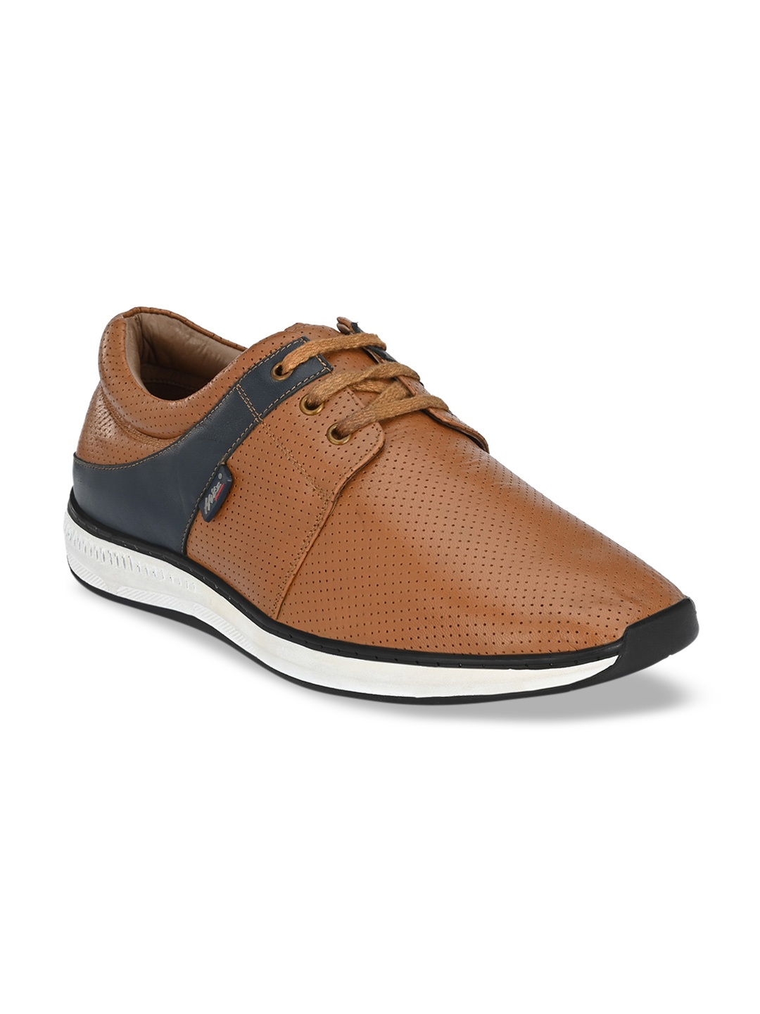 

Hitz Men Tan Perforations Leather Derbys
