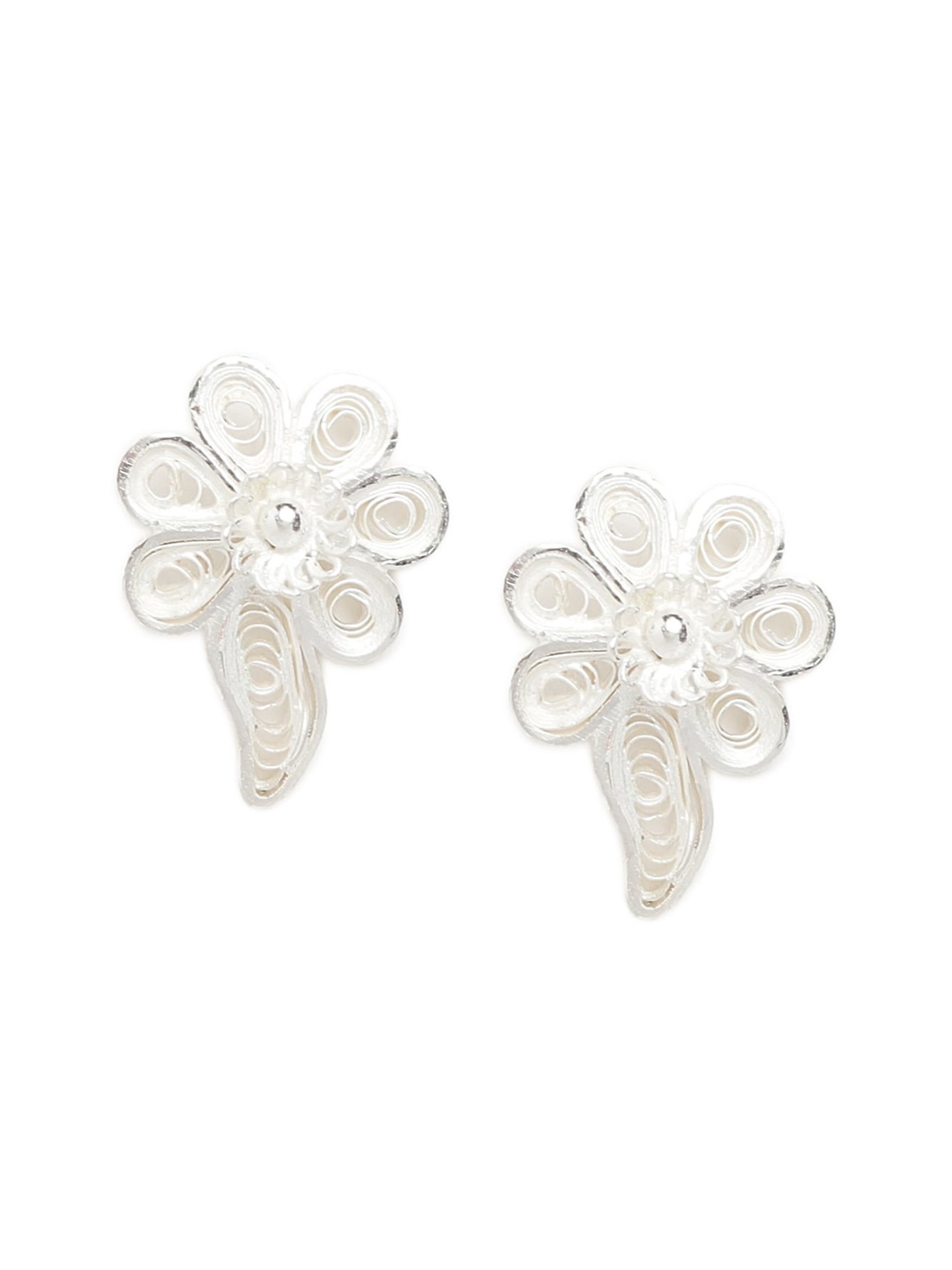 

Fabindia Silver-Toned Contemporary Studs Earrings