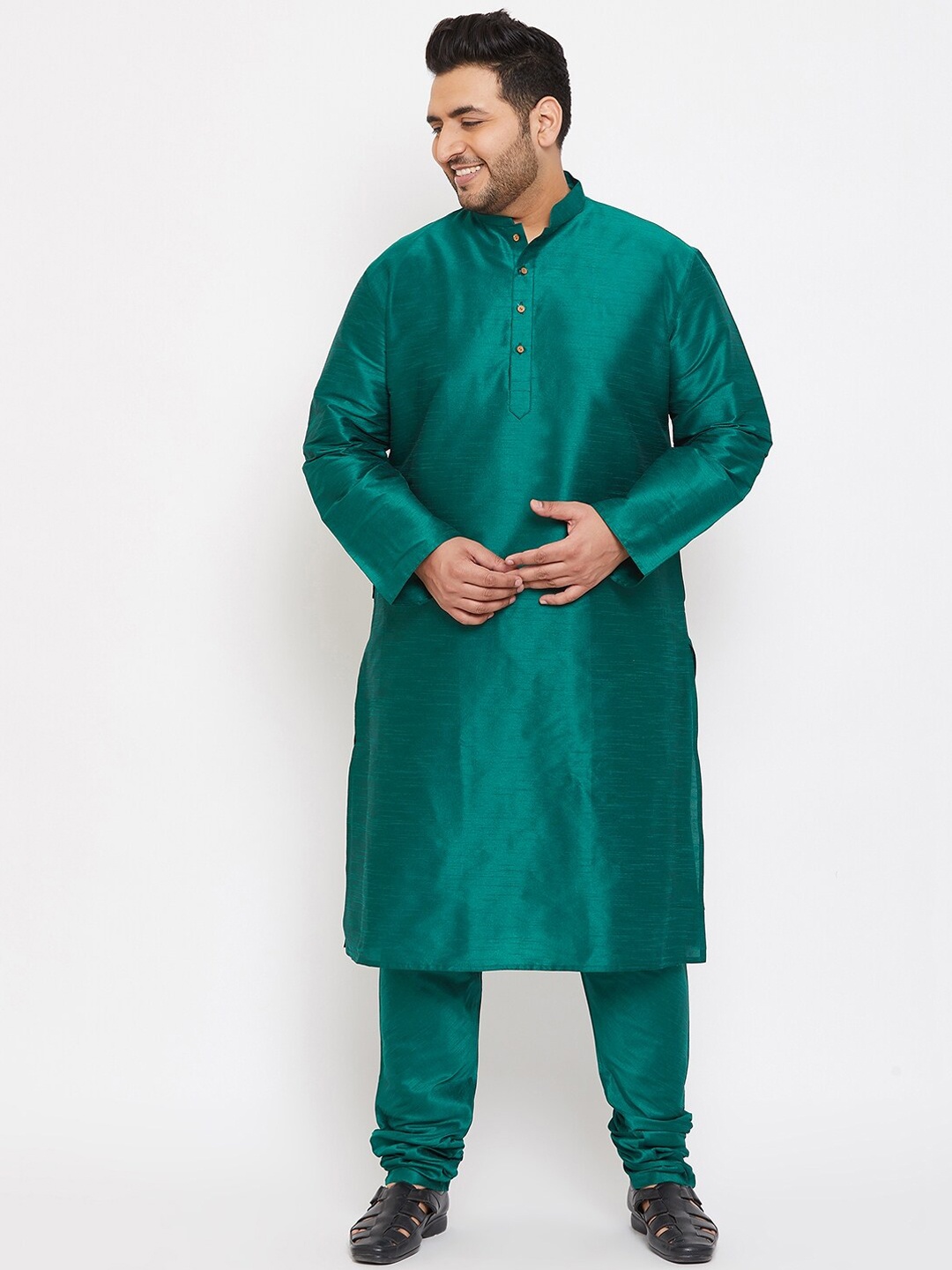 

VASTRAMAY Men Green Kurta with Pyjamas