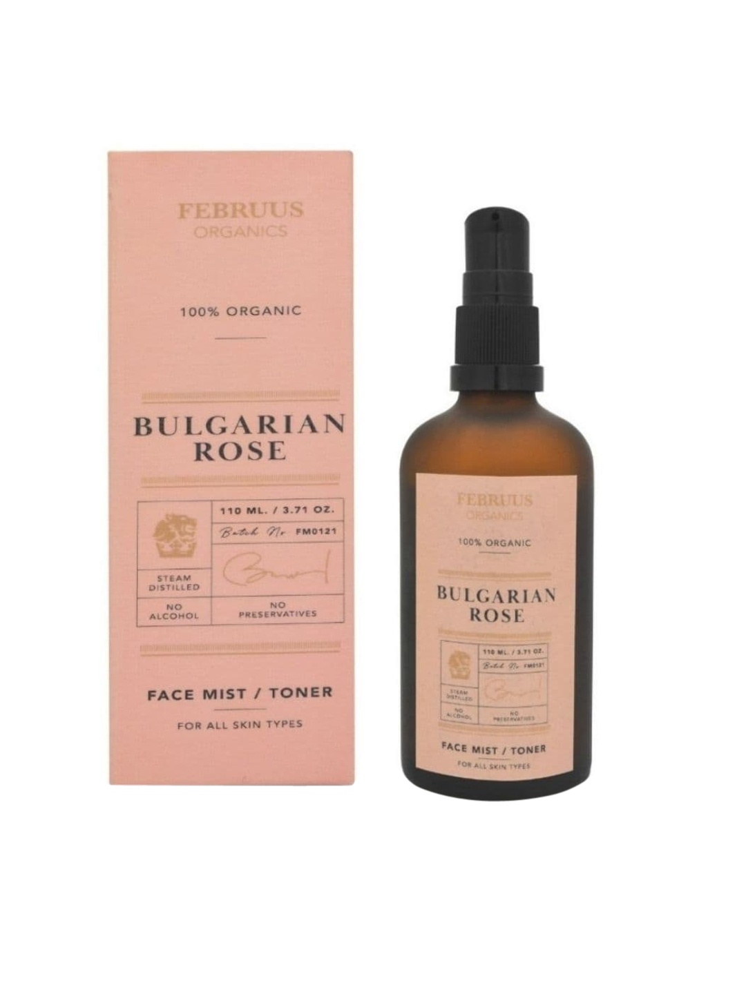 

Februus Organics Bulgarian Rose Face Mist 100ml, Brown