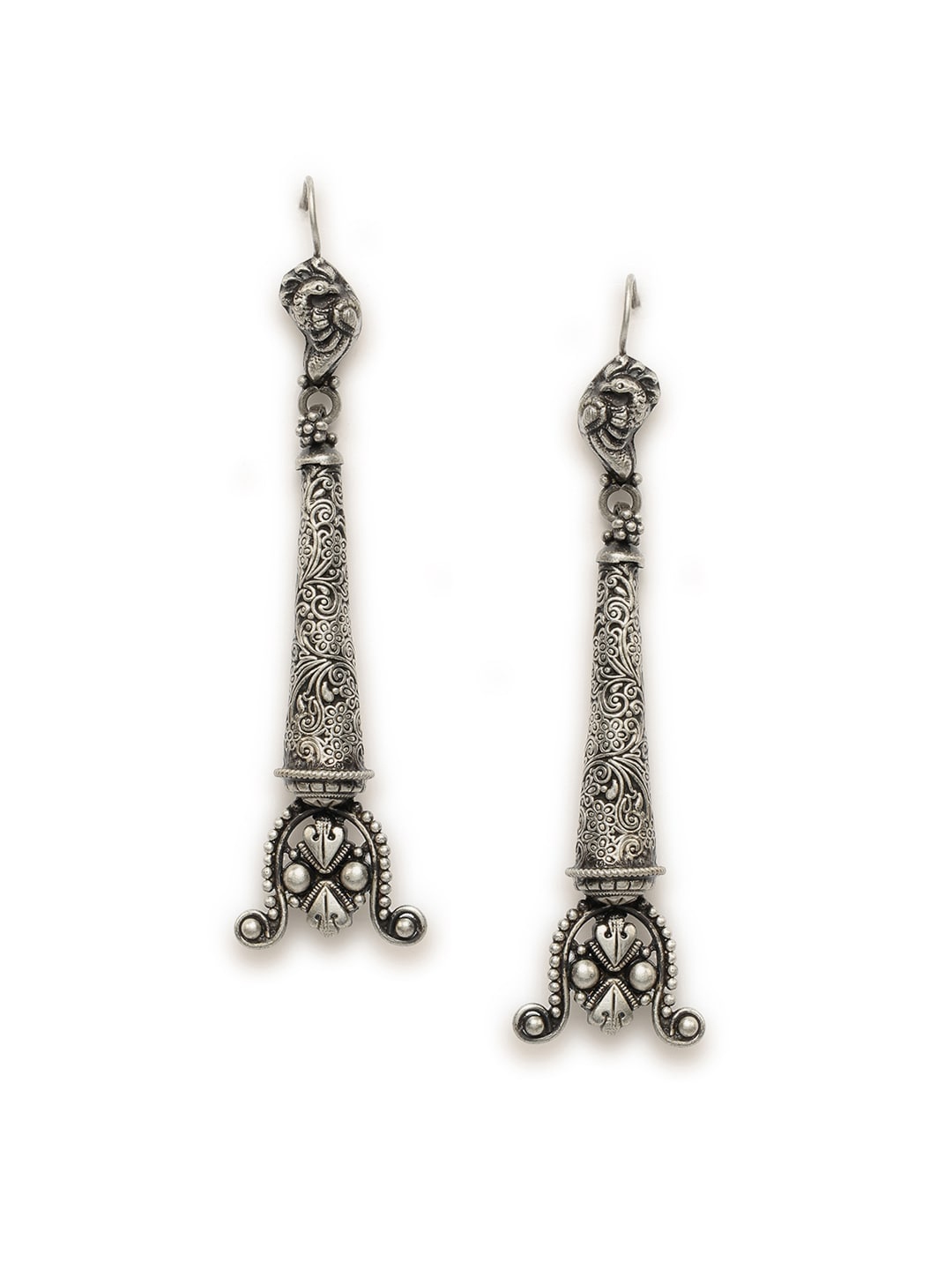 

Fabindia Silver-Toned Contemporary Drop Earrings
