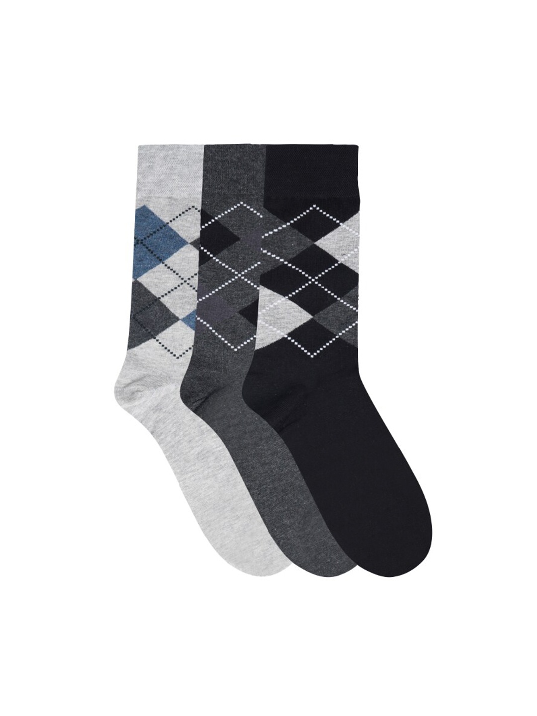 

N2S NEXT2SKIN Men Pack Of 3 Assorted Cotton Calf-Length Socks