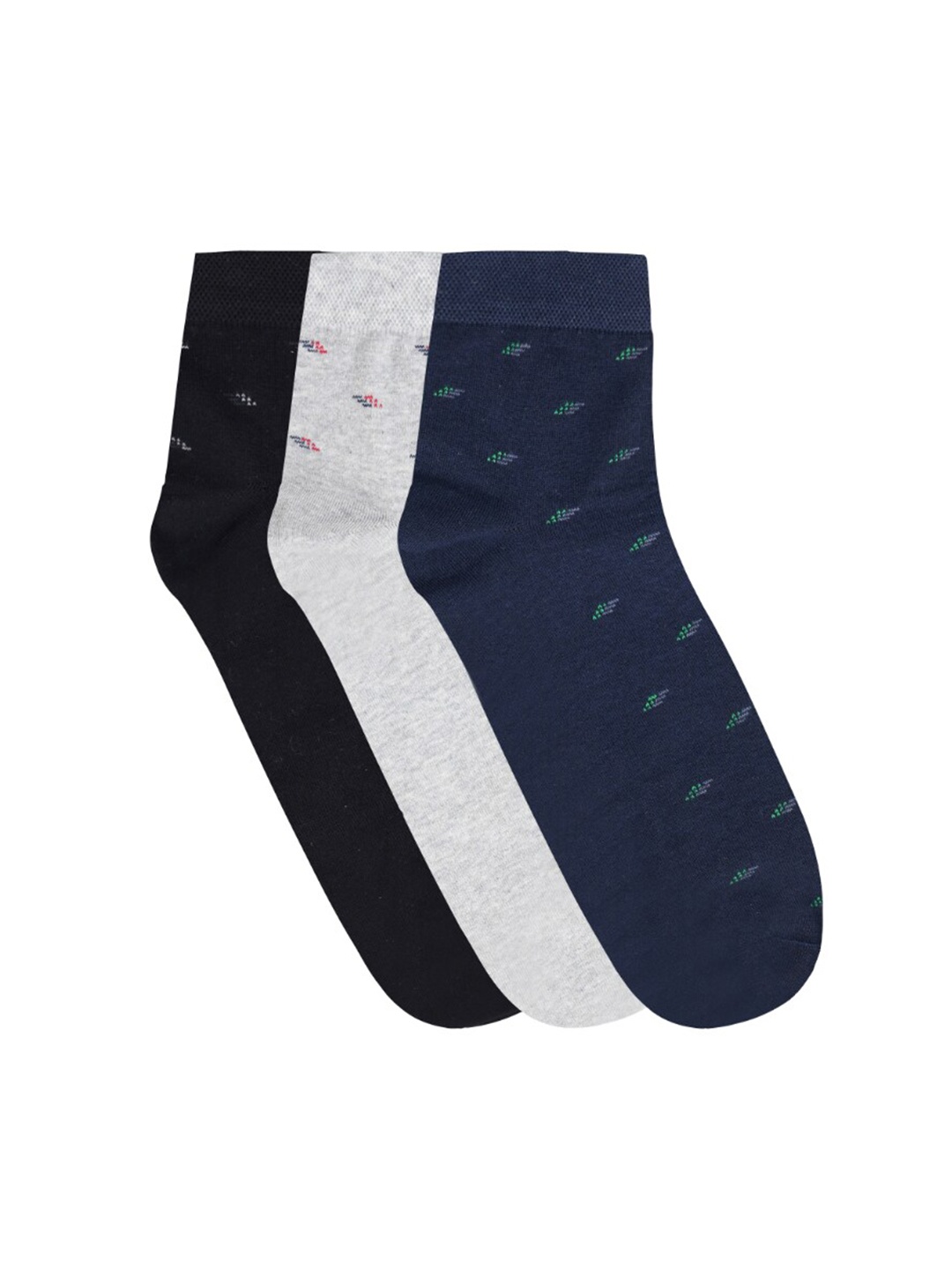 

N2S NEXT2SKIN Men Pack Of 3 Assorted Cotton Ankle-Length Socks