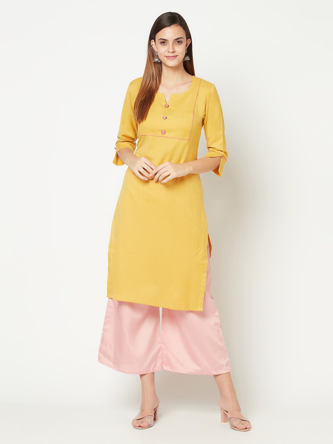 Safaa Women Mustard Yellow Kurta