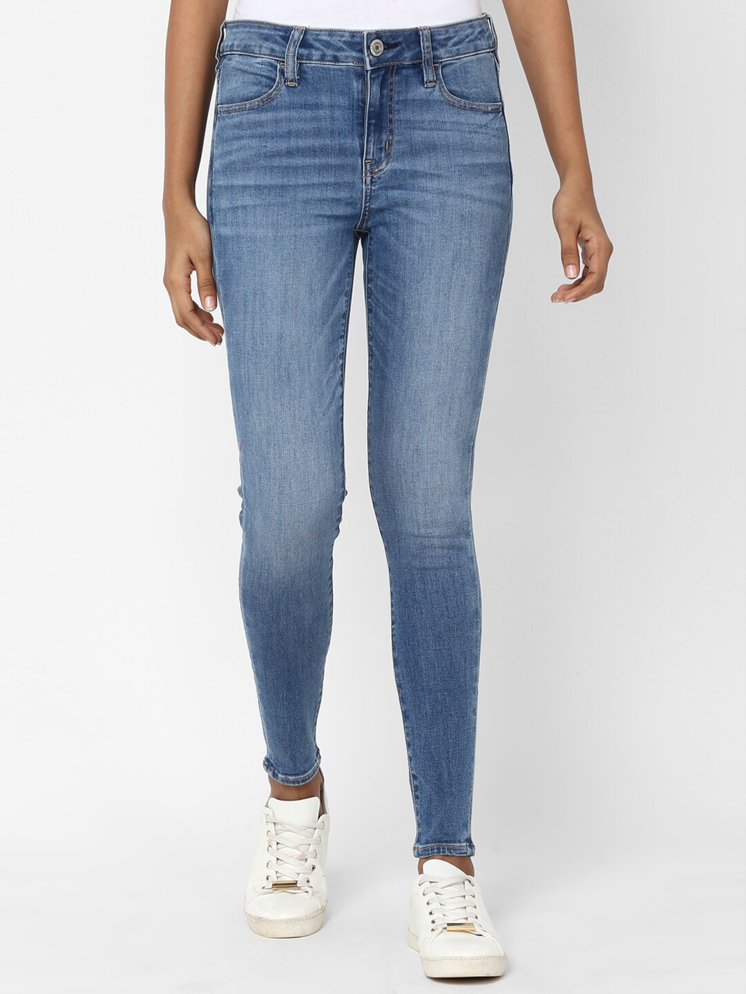 

AMERICAN EAGLE OUTFITTERS Blue Solid Jeggings