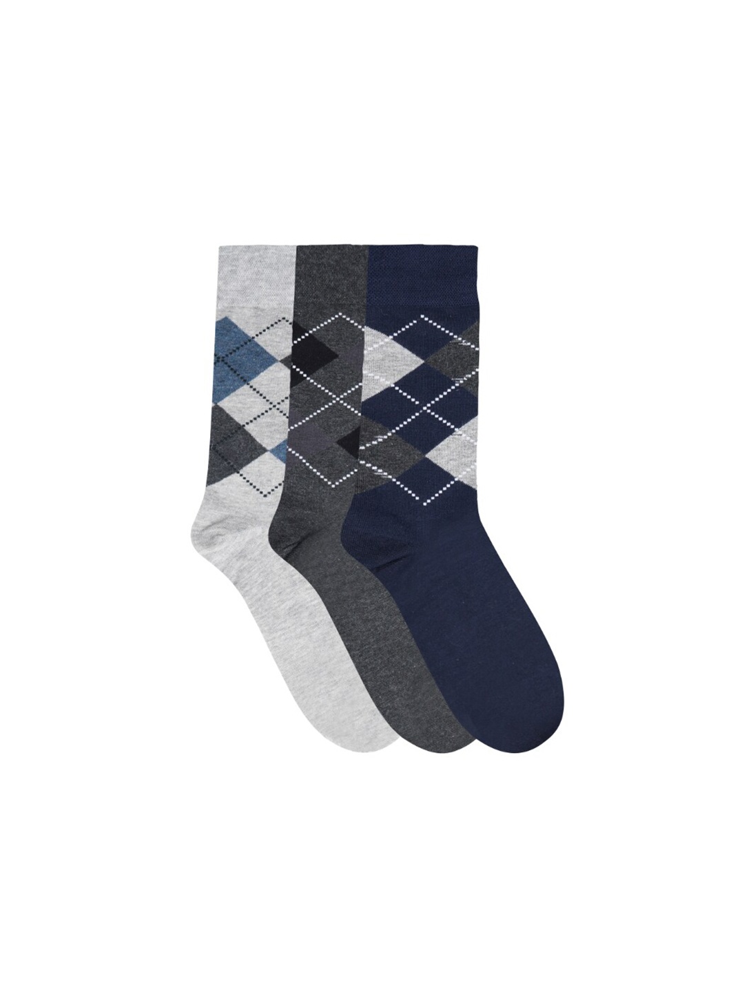 

N2S NEXT2SKIN Men Pack Of 3 Assorted Cotton Calf-Length Socks