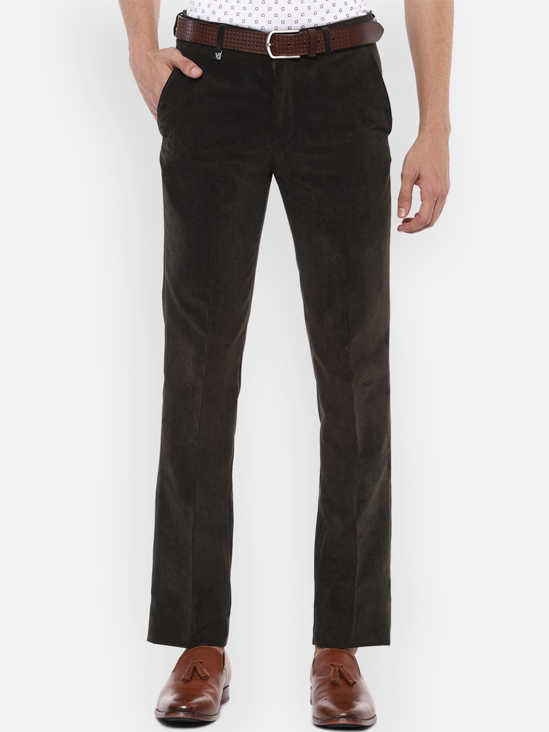 

V Dot Men Brown Slim Fit Trousers