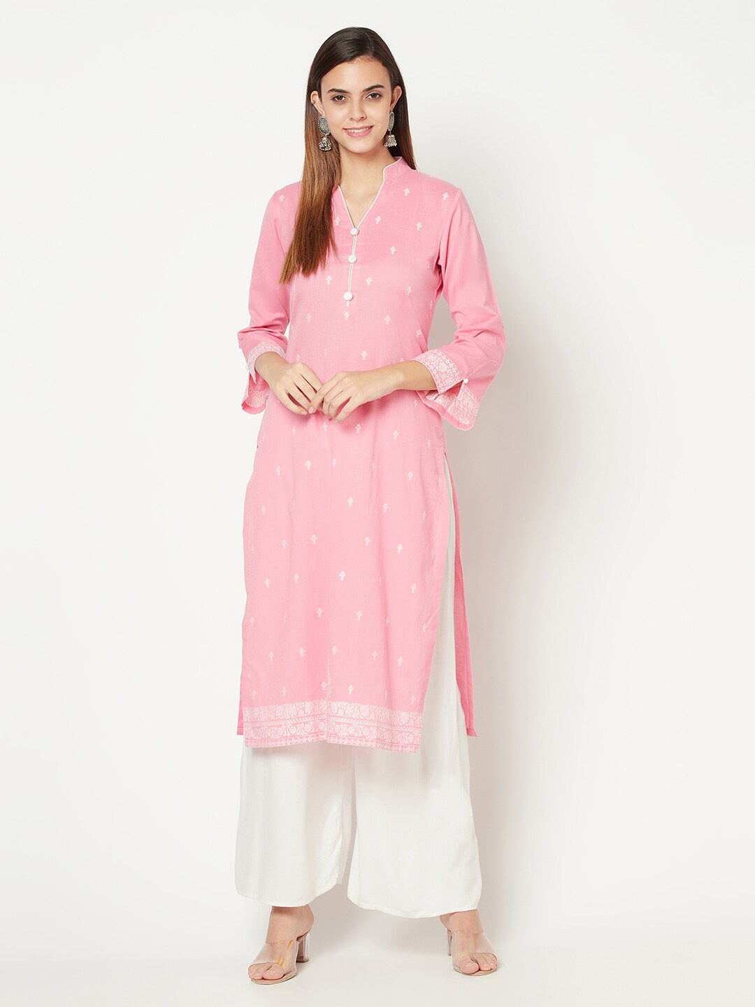 Safaa Women Pink Ethnic Motifs Printed Kurta
