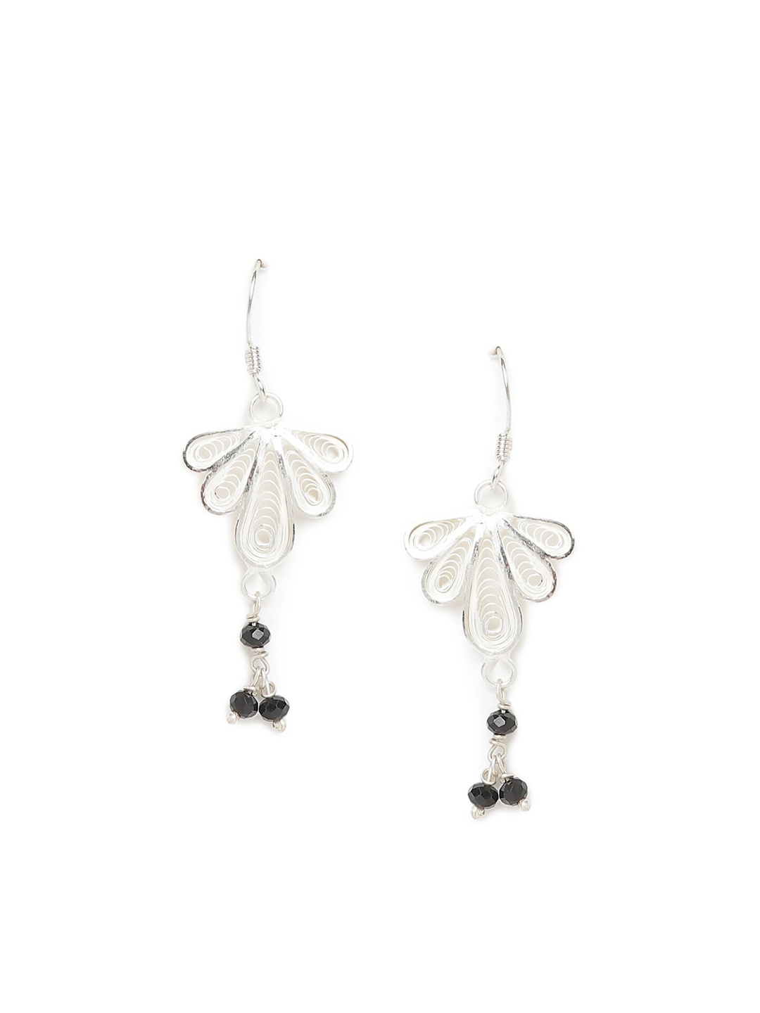 

Fabindia Silver-Toned Contemporary Drop Earrings