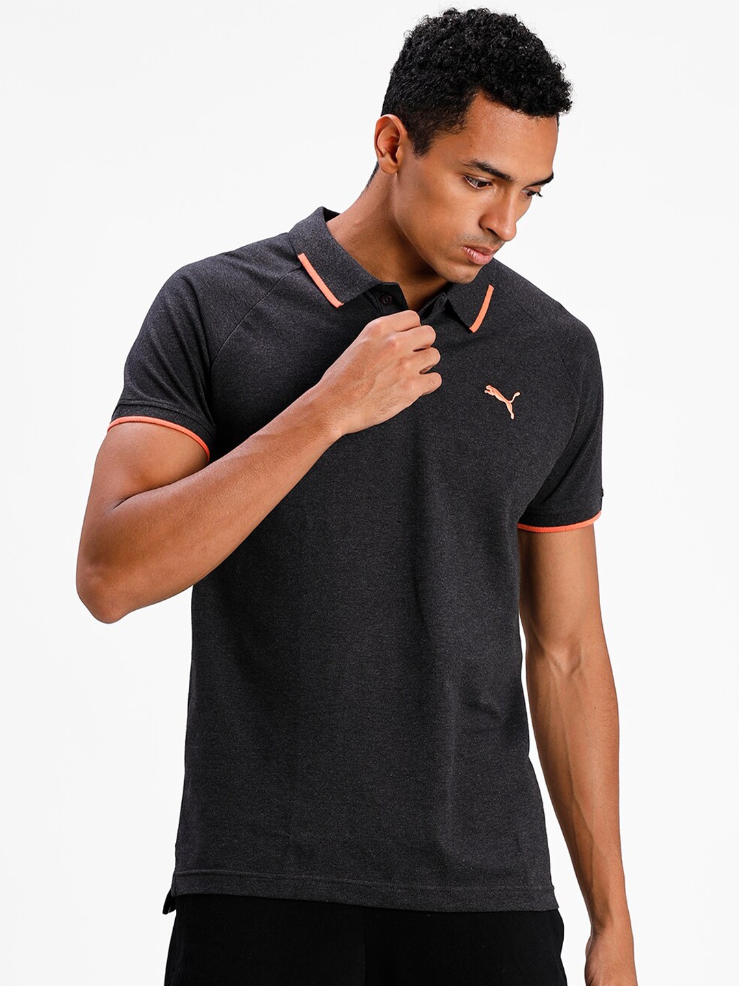 

Puma Men Charcoal Grey Cotton T-shirt