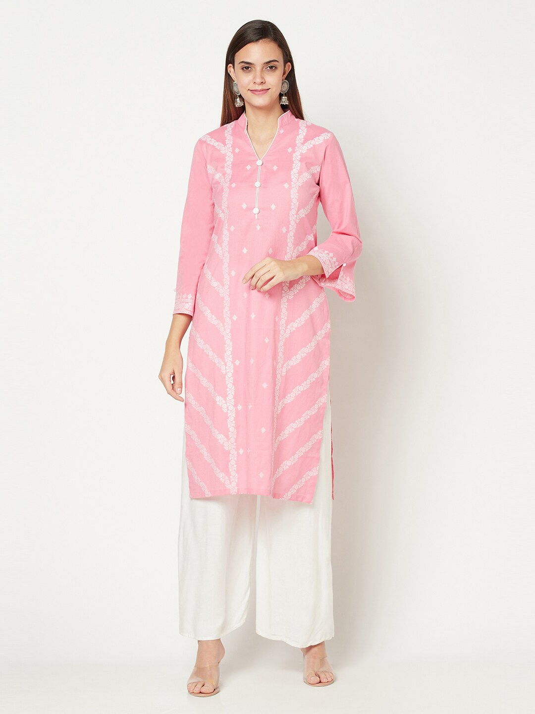

Safaa Pink Printed Kurti