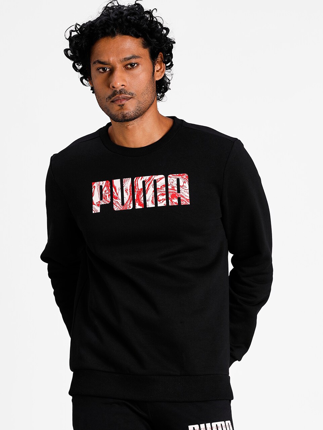 

Puma Men Black Printed Graphic Crew 1 Sweatshirt