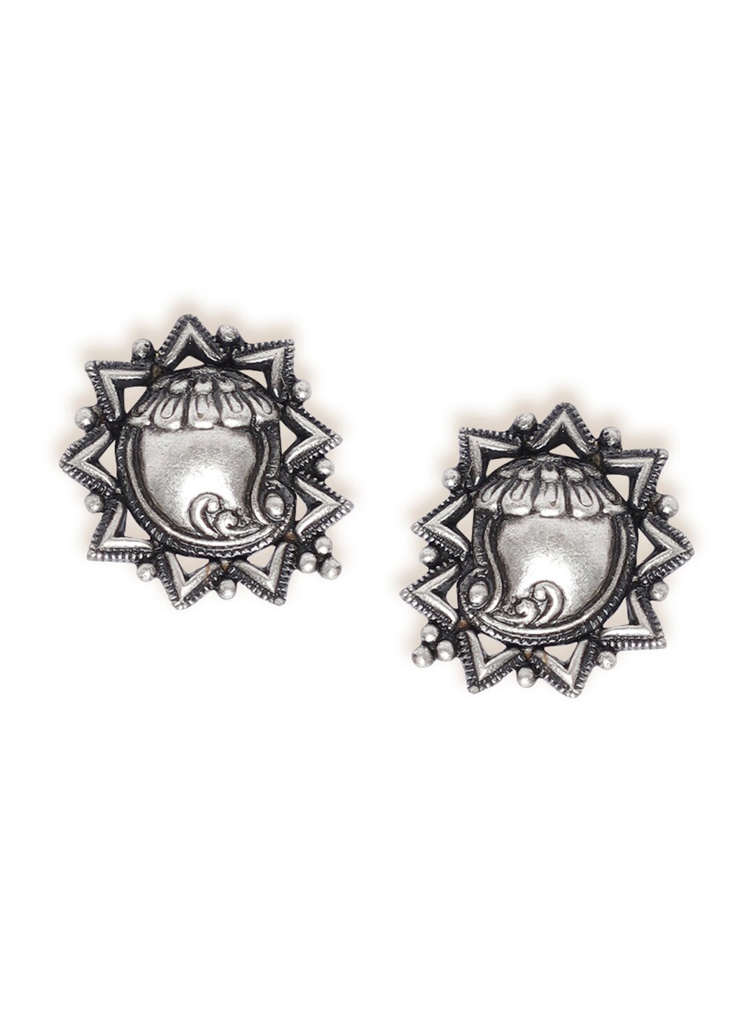 

Fabindia Silver-Toned Contemporary Studs Earrings