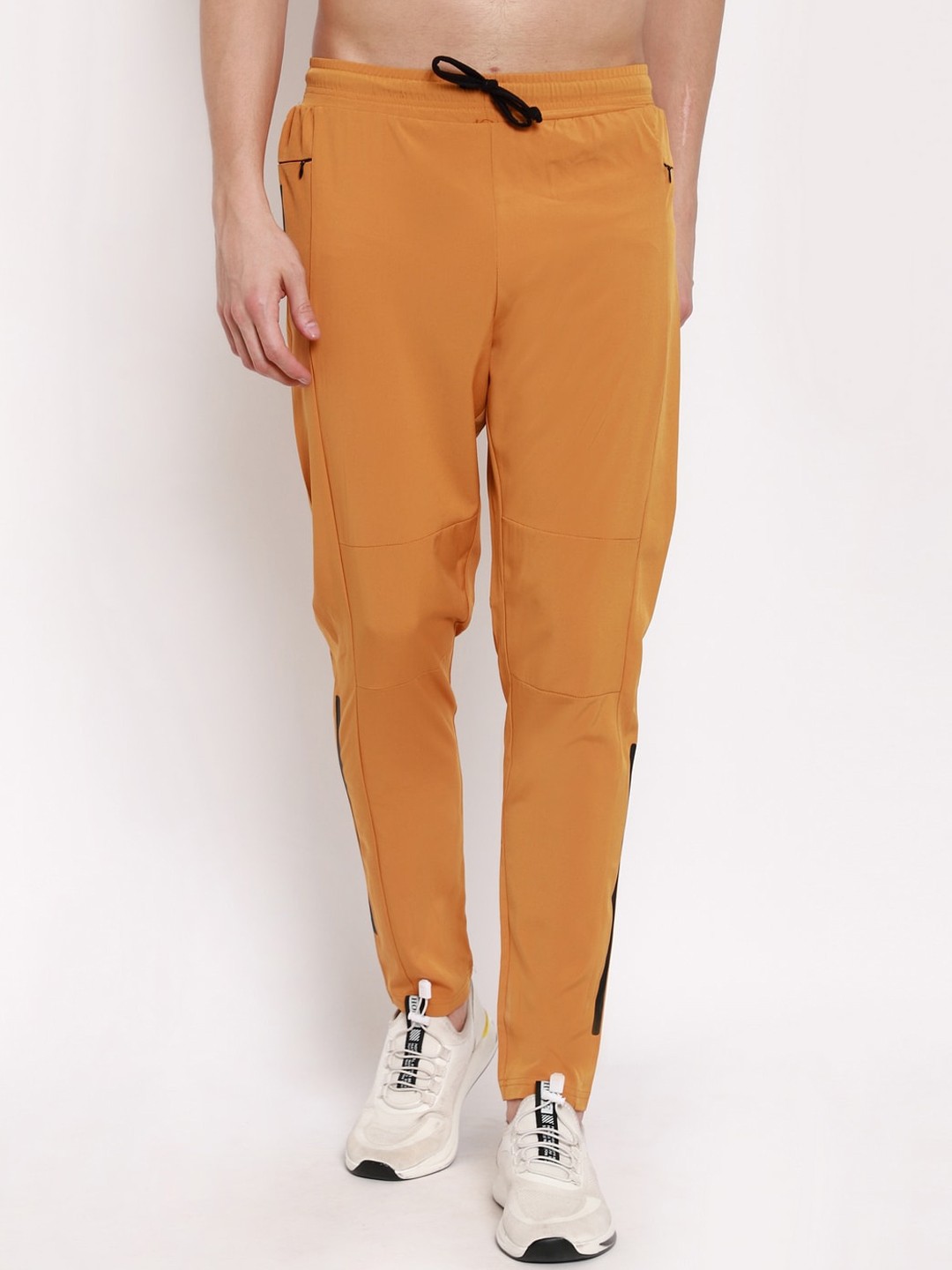 

American-Elm Men Yellow Solid Slim-Fit Lightweight Stretchable Track Pants