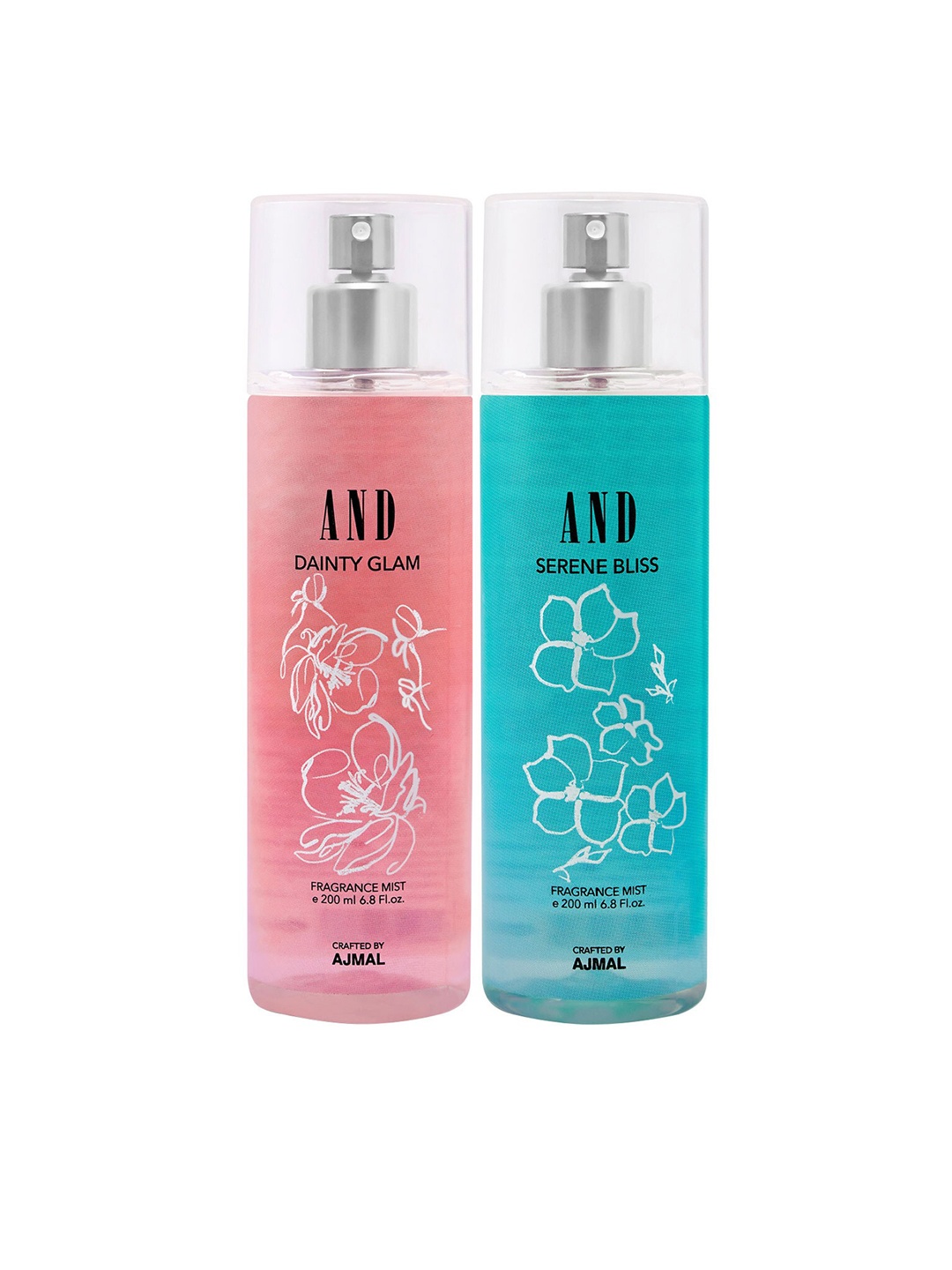 

AND Women Set Of 2 Dainty Glam & Serene Bliss Body Mist 200ml, Multi