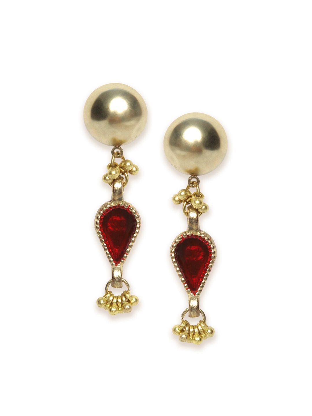 

Fabindia Gold-Toned Handcrafted Contemporary Drop Earrings