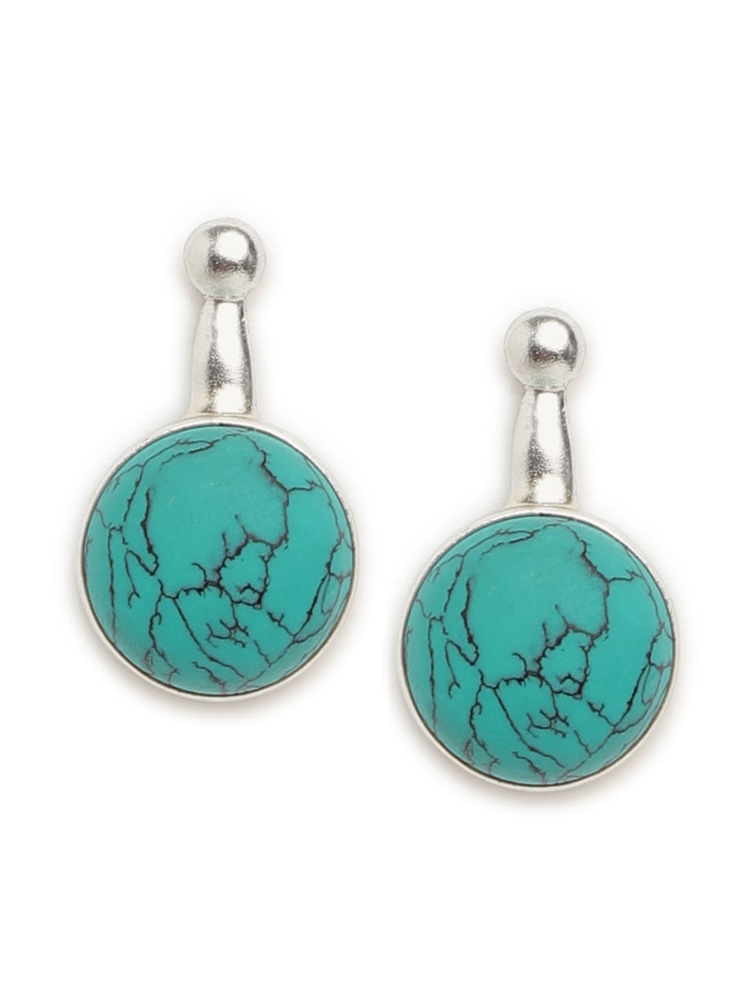 

Fabindia Blue Handcrafted Circular Drop Earrings