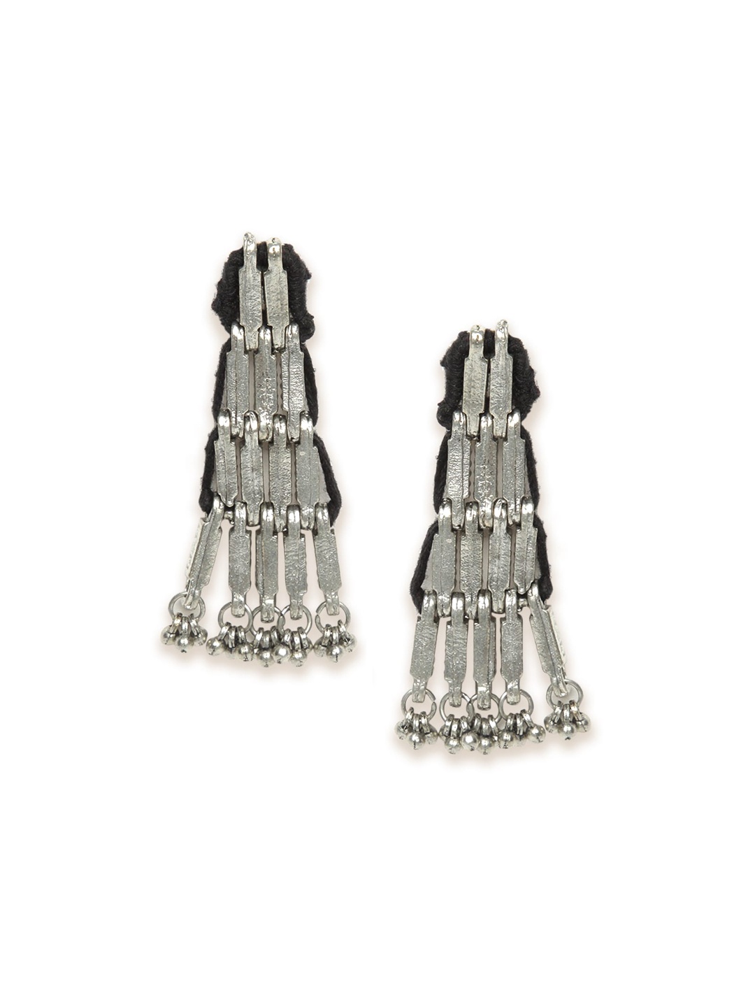 

Fabindia Silver-Toned Contemporary Drop Earrings