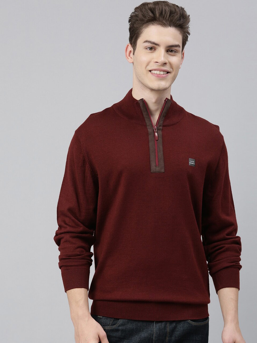 

RARE RABBIT Men Maroon Pullover