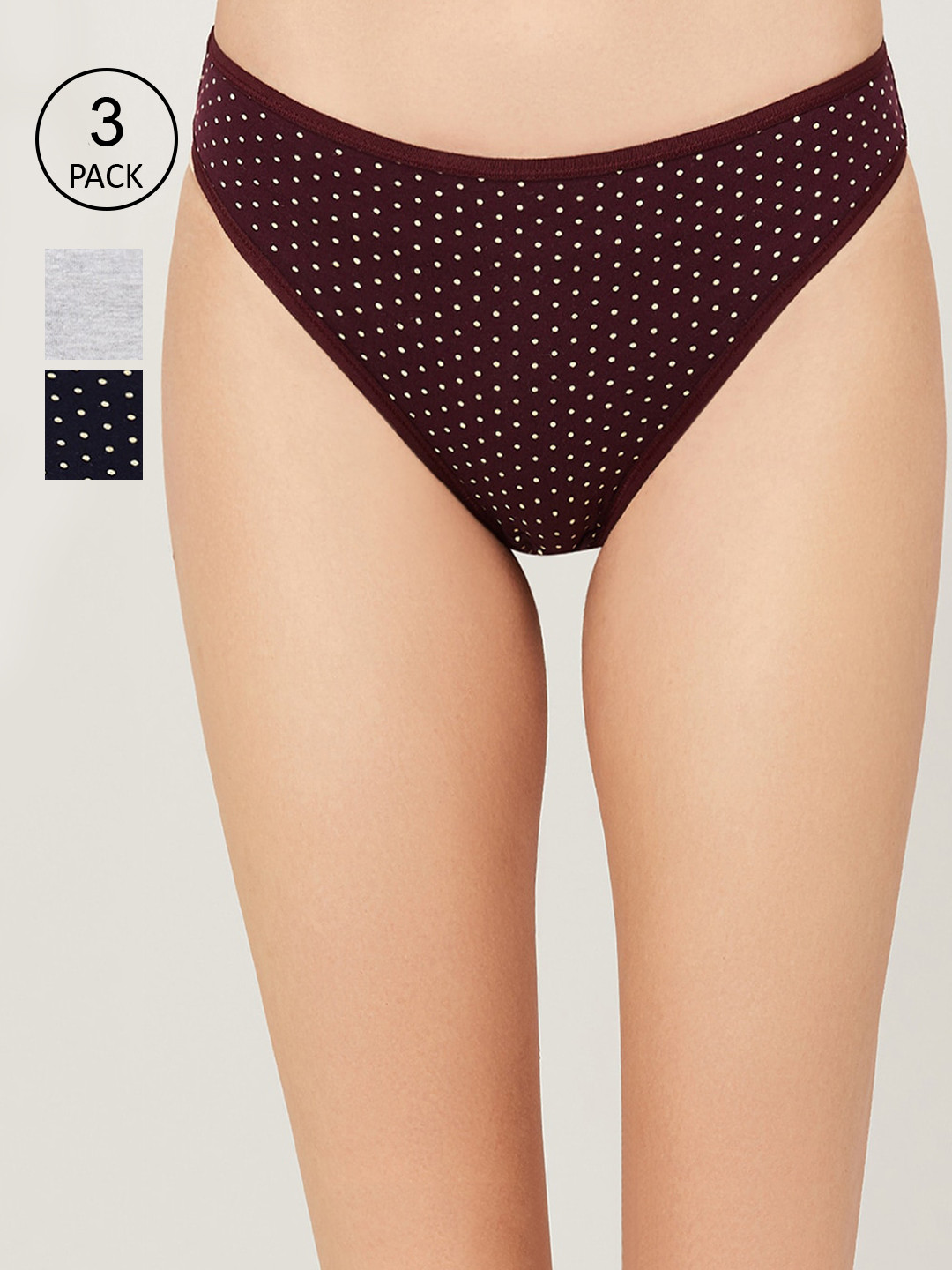 

Ginger by Lifestyle Women Pack Of 3 Assorted Basic Briefs 8903734431251