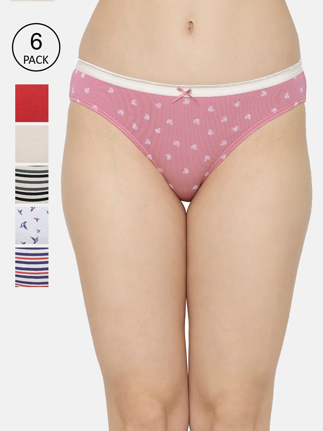 

Soie Women Pack Of 6 Basic Briefs 6BF-20PACK 1, Multi