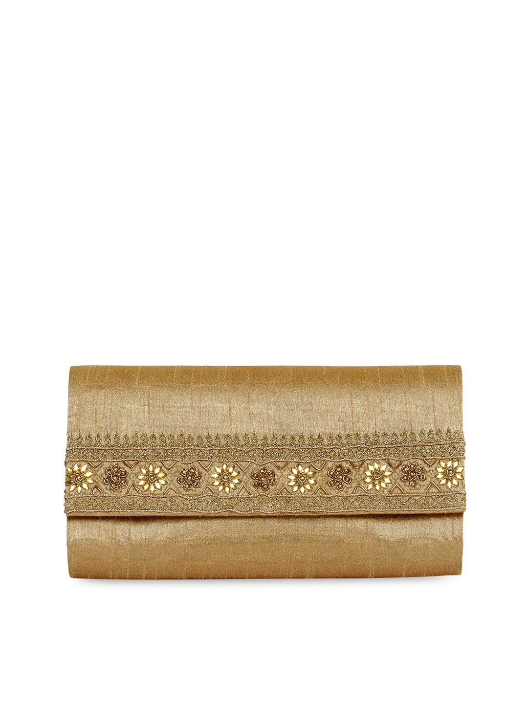 

Fabindia Gold-Toned Embellished Swagger Sling Bag