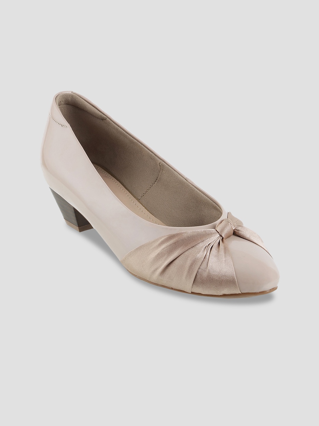 

LEMON & PEPPER Beige PU Pumps with Bows