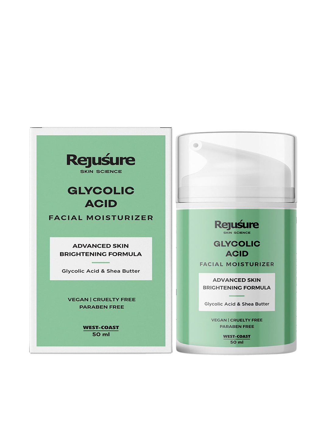 

REJUSURE Glycolic Acid Facial Moisturiser 50 ml, White