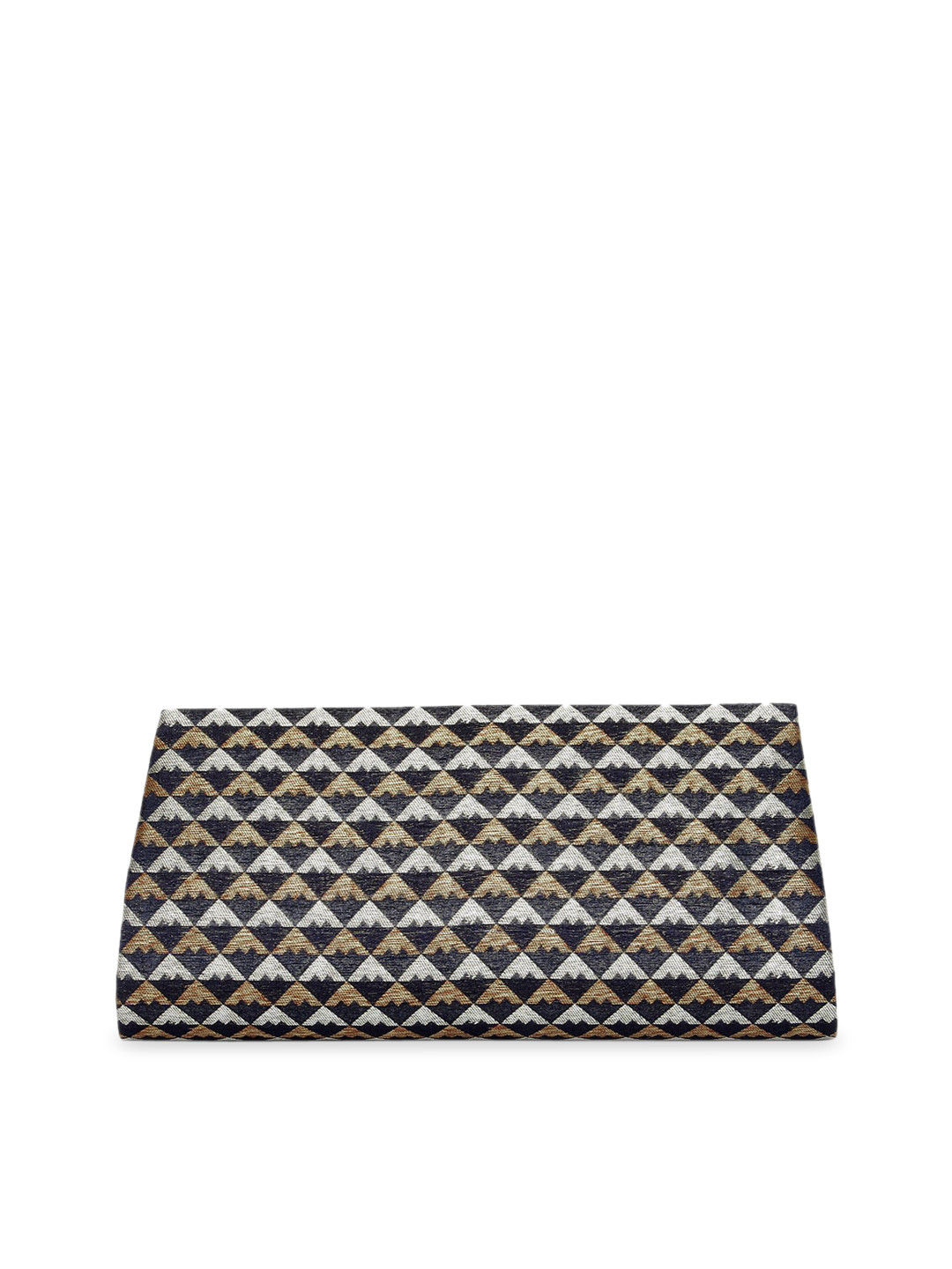 

Fabindia Blue & White Textured Box Clutch