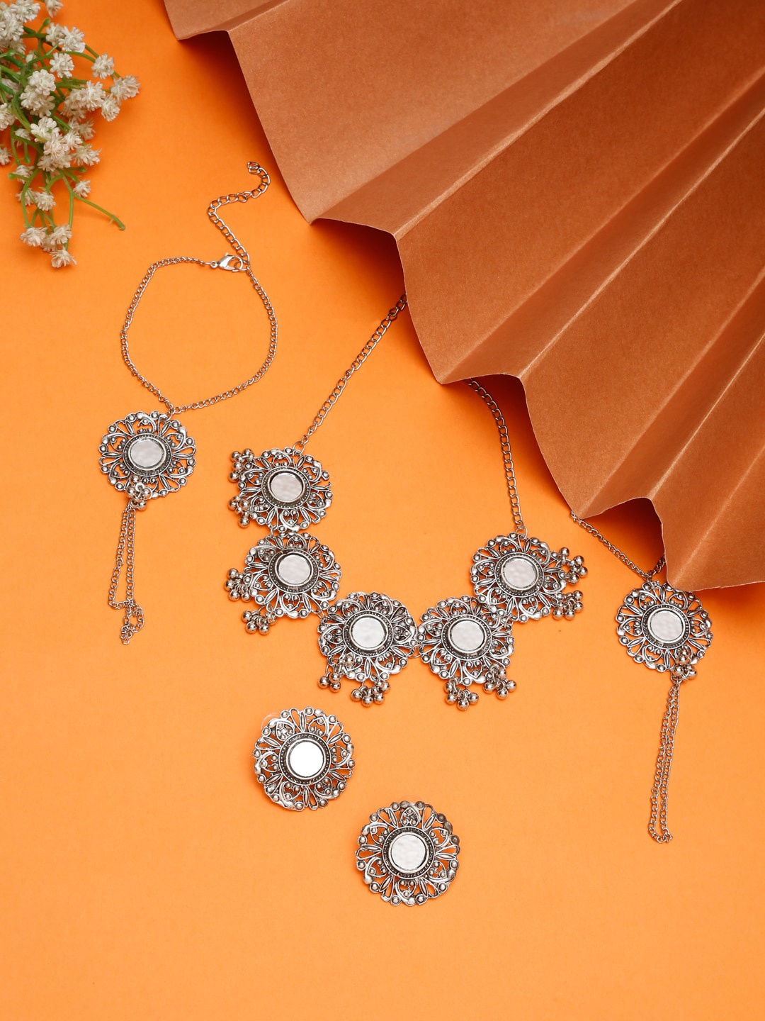 NEUDIS Oxidised Silver-Plated Antique Jewellery Set