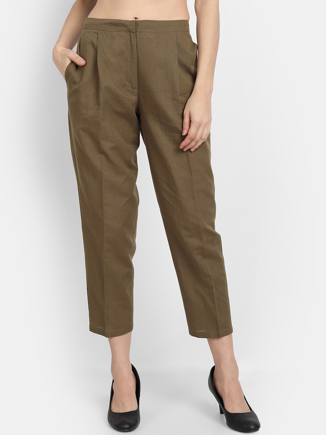 

LY2 Women Green Printed Loose Fit Trousers