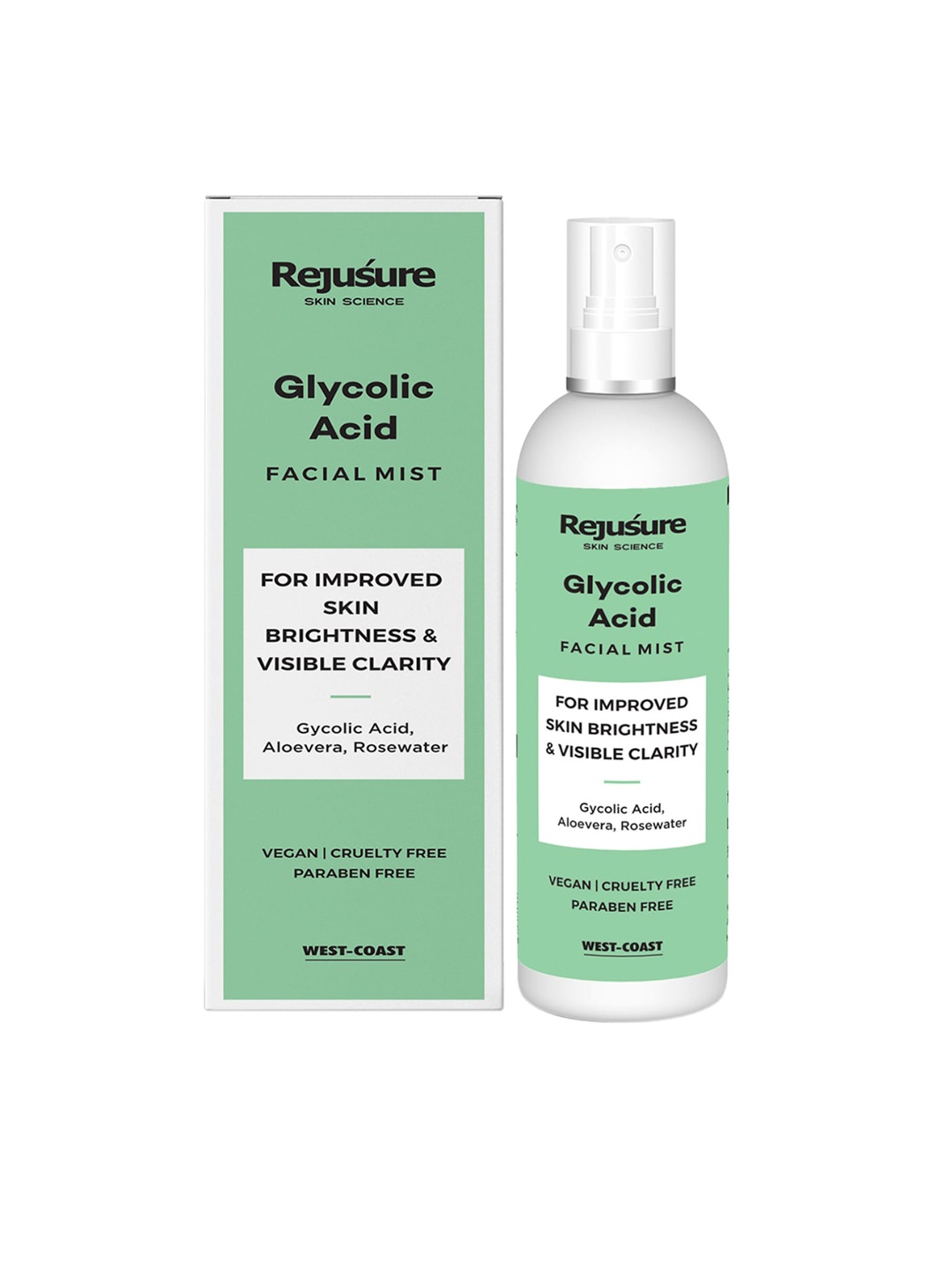 

Rejusure Glycolic Acid Improved Skin Brightness & Visible Clarity Face Mist-100ml, White
