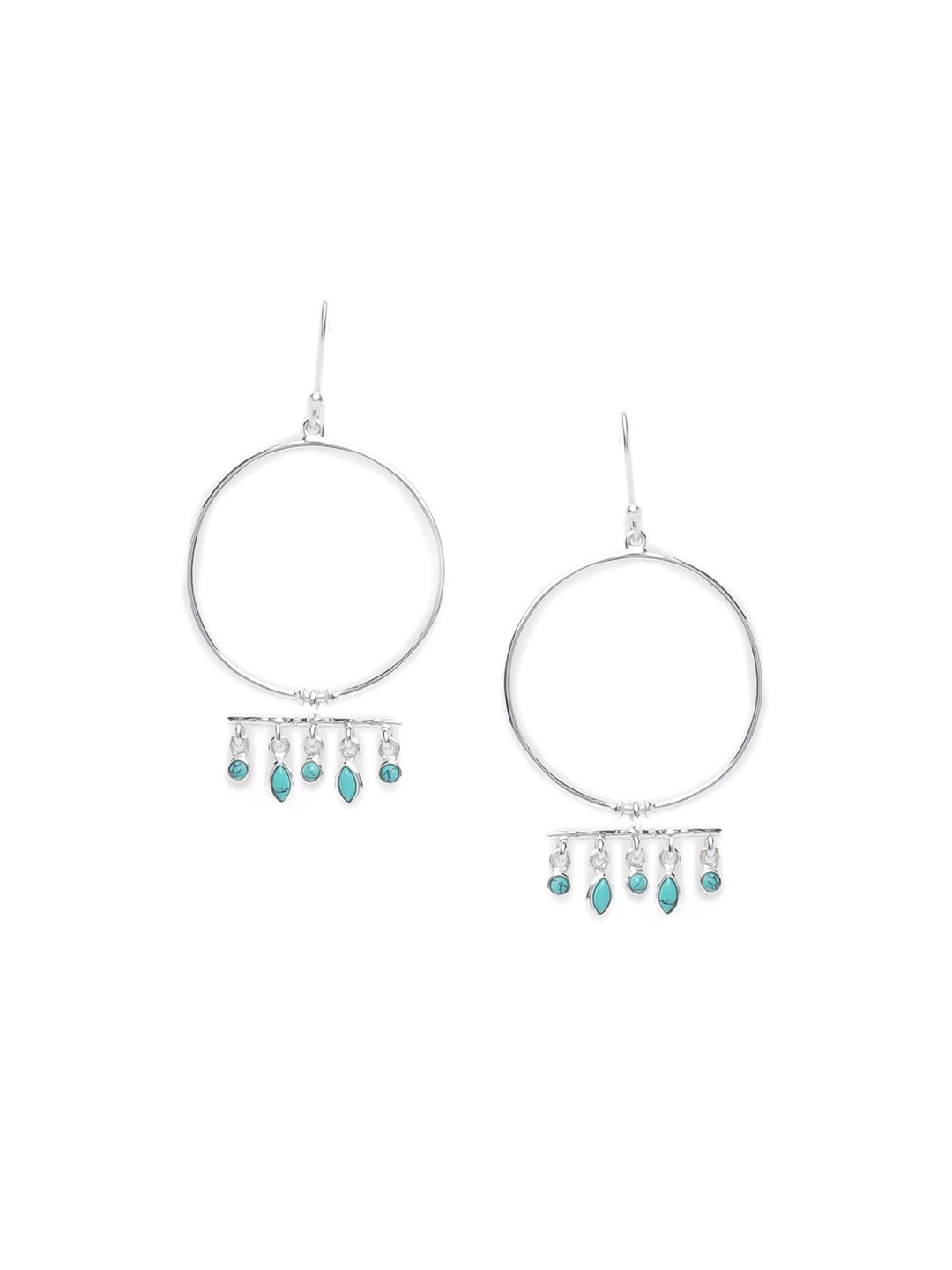 

Fabindia Silver-Toned Contemporary Drop Earrings
