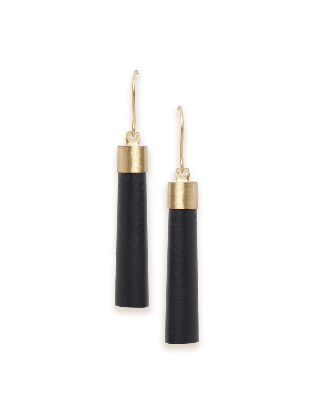 

Fabindia Gold-Toned & Black Contemporary Drop Earrings