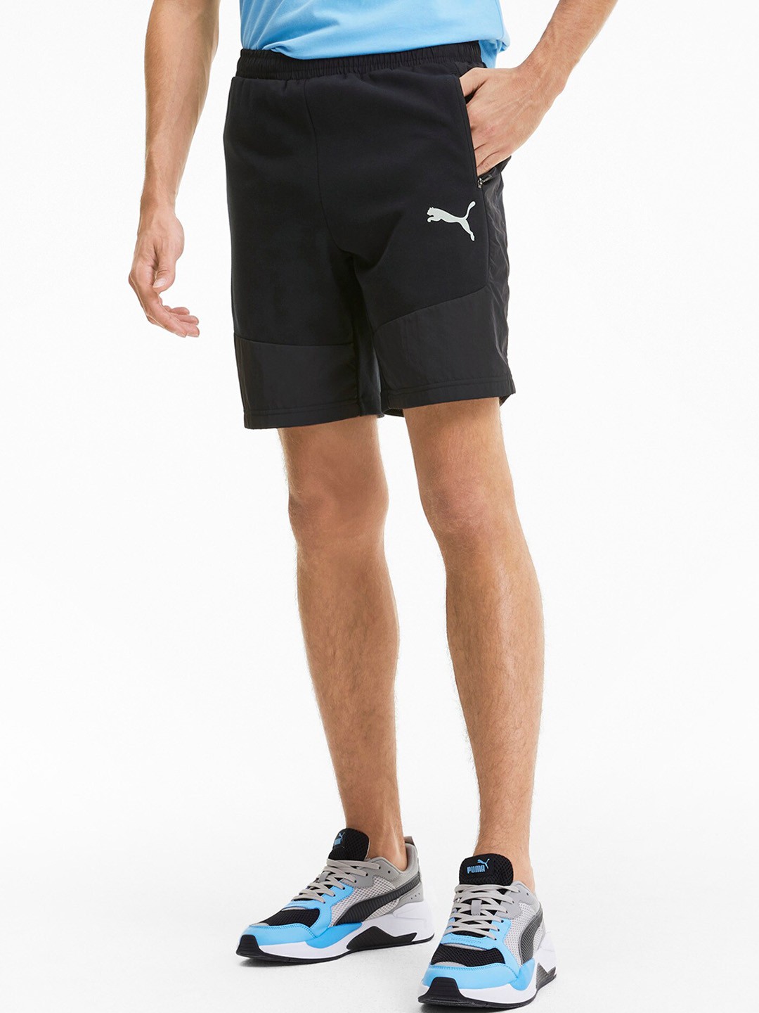 

Puma Men Black Mid-Rise Training or Gym Sports Shorts