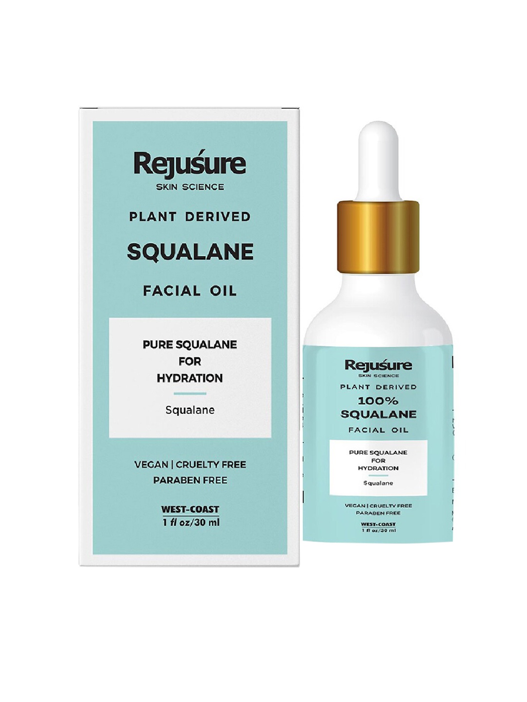 

REJUSURE 100% Plant Derived Pure Squalene Lightweight Face Oil 30 ml, White