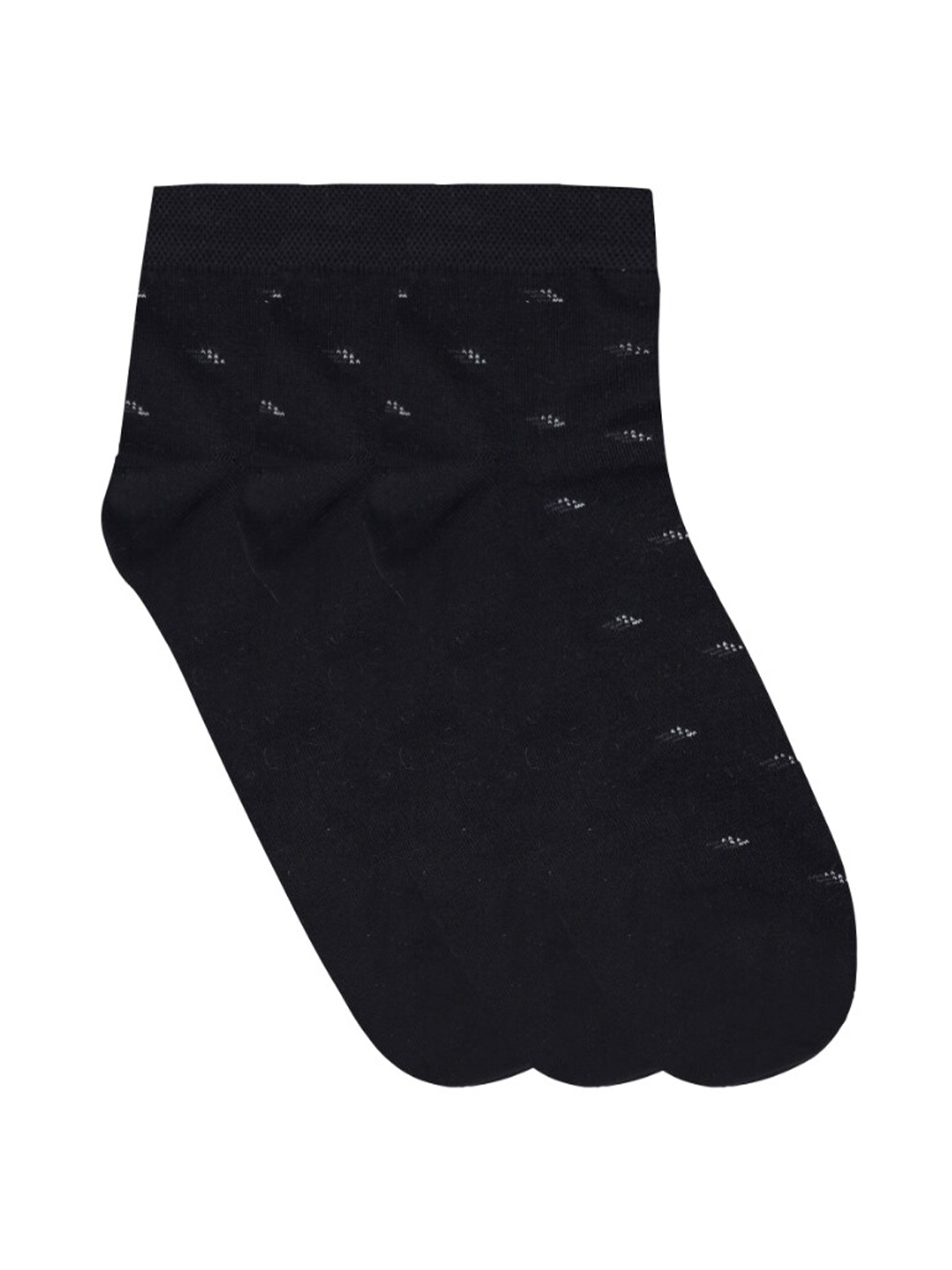 

N2S NEXT2SKIN Men Pack Of 3 Black & White Printed Cotton Ankle-Length Socks